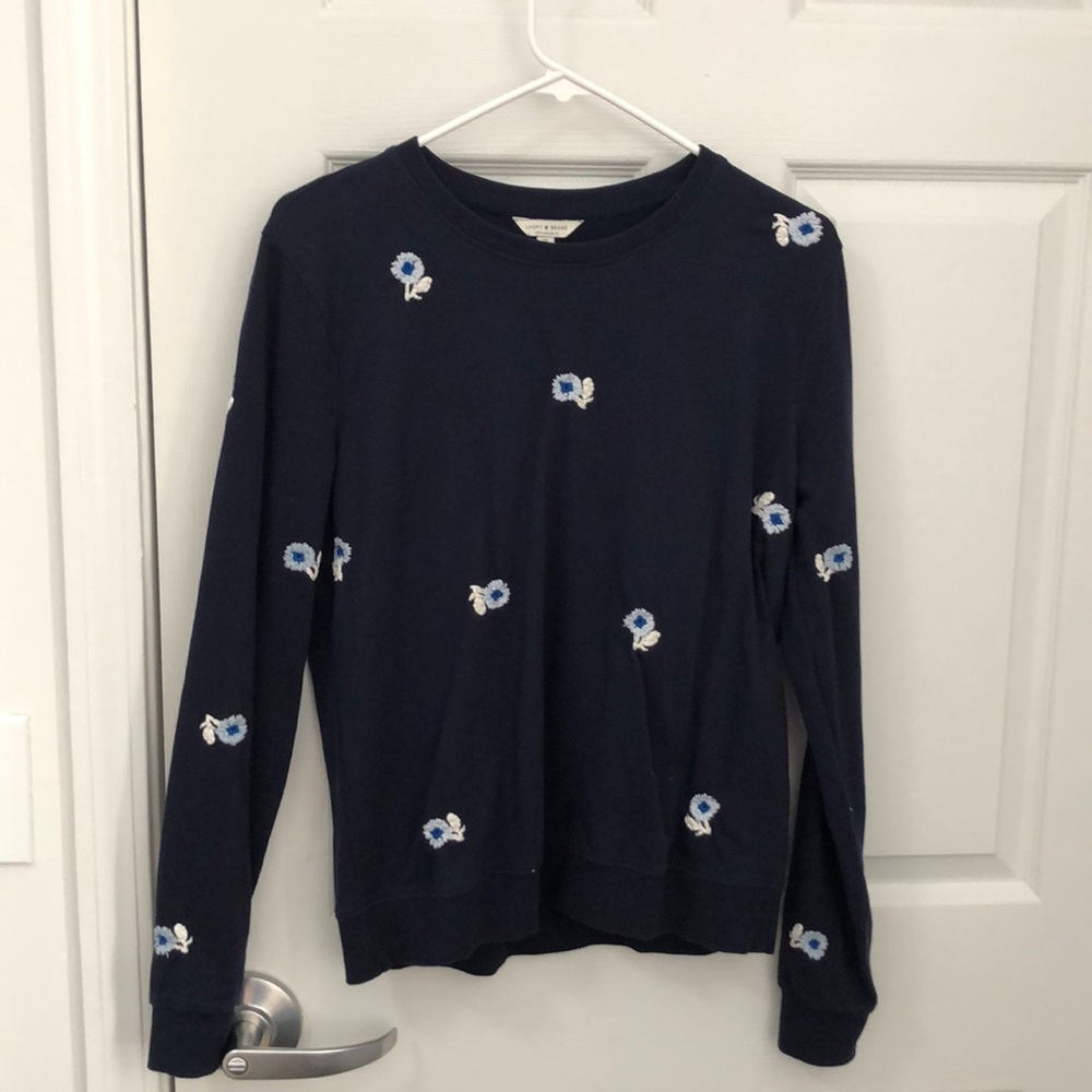 Blue embroidered sweater worn once